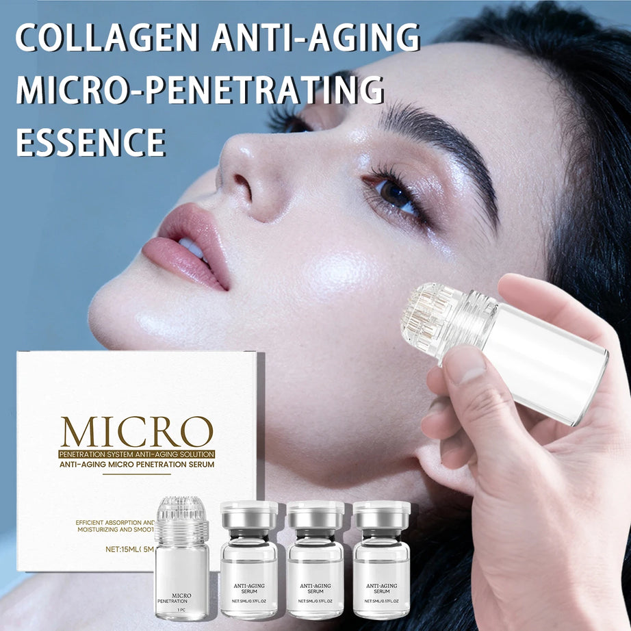 Coffret Essence Anti-Rides au Collagène Hydratante Raffermissante Nettoyante des Pores Anti-âge