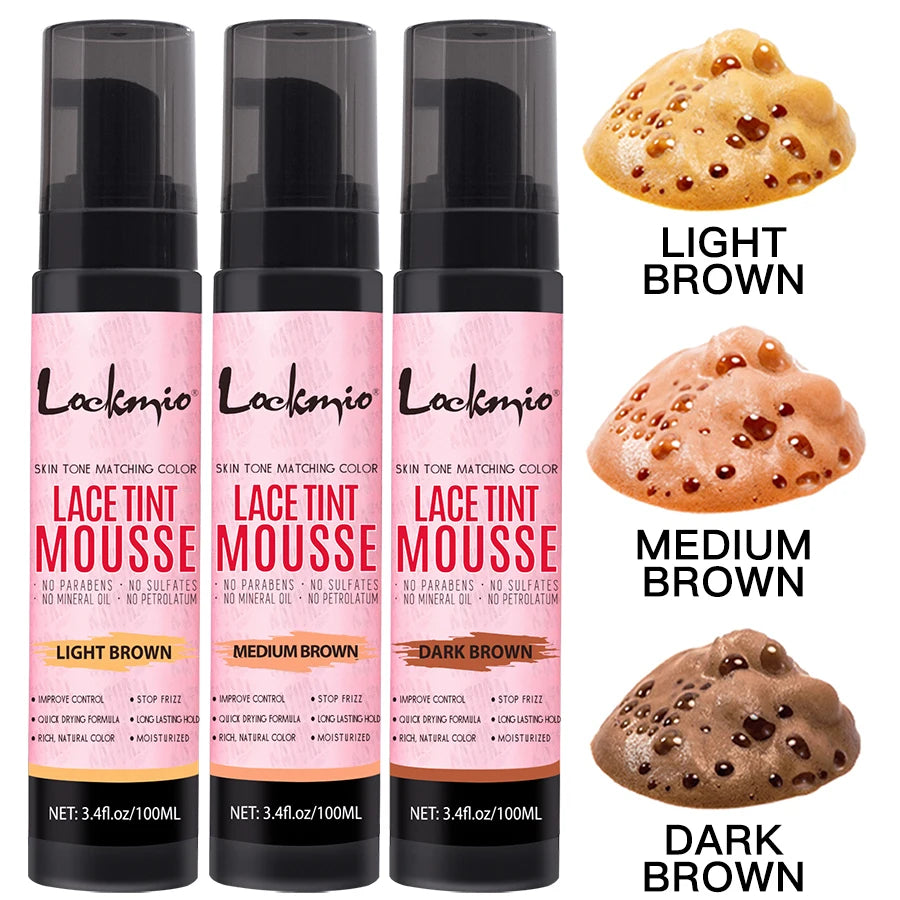 LOCKMIO Spray Teinture Naturelle en Mousse pour Perruques en Dentelle, 100 ml, Colorant Invisible pour Perruque Cosplay, Spray Teinture pour Perruque en Tulle