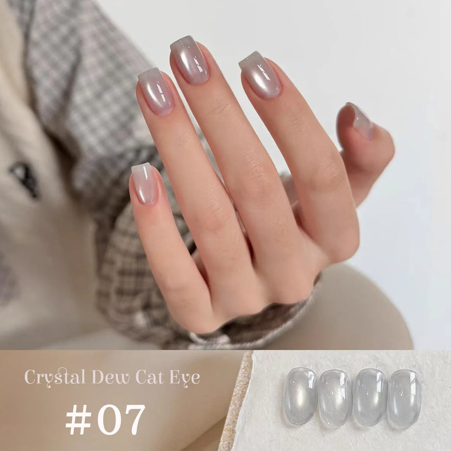 Vernis à ongles gel blanc effet œil de chat TC Flow Light (1 à 9 pièces) - Ultra brillant, semi-permanent, UV, effet miroir, aimant pour ongles