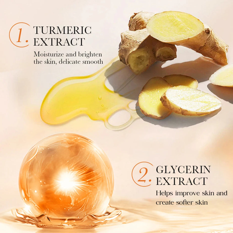 Crème visage éclaircissante au curcuma - Atténue les rides et ridules - Révèle un teint plus jeune et lumineux - Hydrate et soigne le visage
