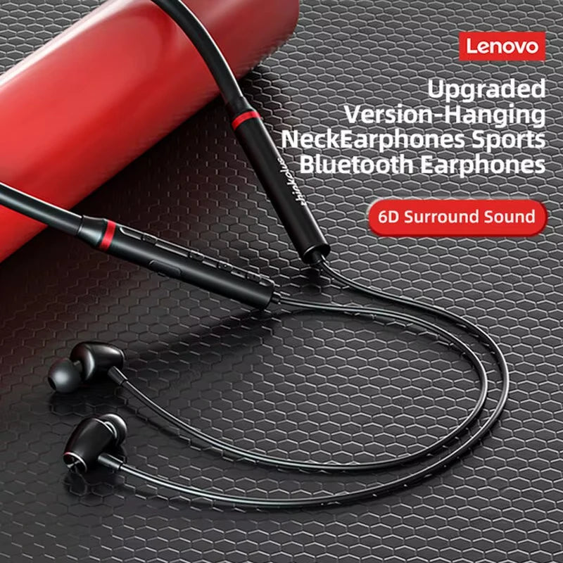 Écouteurs Bluetooth Lenovo HE05X 100 % originaux, étanches, son Hi-Fi, tour de cou magnétique, casque de sport