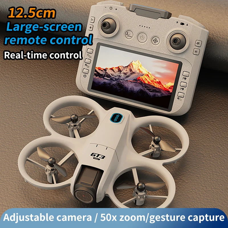 Drone GT3 MAX 2025 - 8K HD 4,3" - Télécommande - Mode sans tête - Hélicoptère - Flip 360° - Quadricoptère - Jouet - Mini drone - Cadeau pour enfant