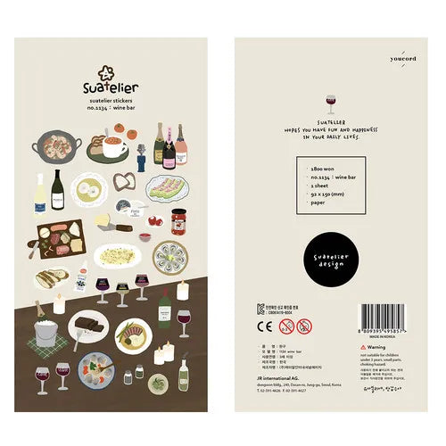 Autocollants Suatelier Foods, scrapbooking esthétique, jolis stickers pour carnets de voyage, décorations coréennes, agendas et fournitures de loisirs créatifs.
