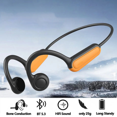 Écouteurs intra-auriculaires à conduction osseuse 2025, Bluetooth 5.3, sans fil, avec crochet d'oreille, étanches, pour le sport, la course et la conduite.