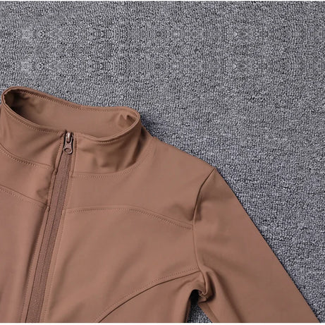 Women Sport Jacket Long Sleeve Shirt Workout Coat Gym Training Clothing Yoga Sportswear