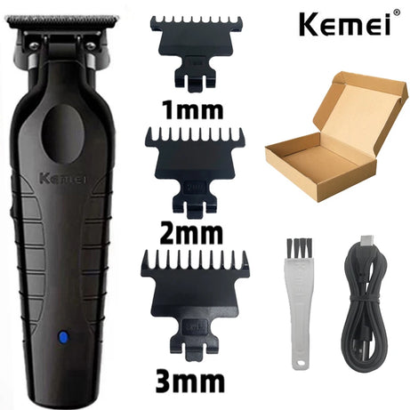 Tondeuse à cheveux sans fil Kemei 2299 Barber, tondeuse de précision à écartement zéro (0 mm), machine de coupe électrique professionnelle.