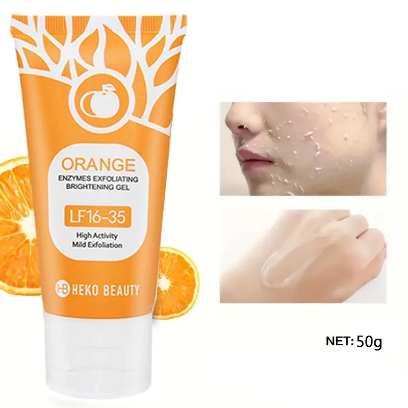Gel exfoliant à l'orange 50 g, exfoliant, élimine les cellules mortes, nettoie en profondeur, longue durée, hydrate, purifie les pores, convient pour le corps entier