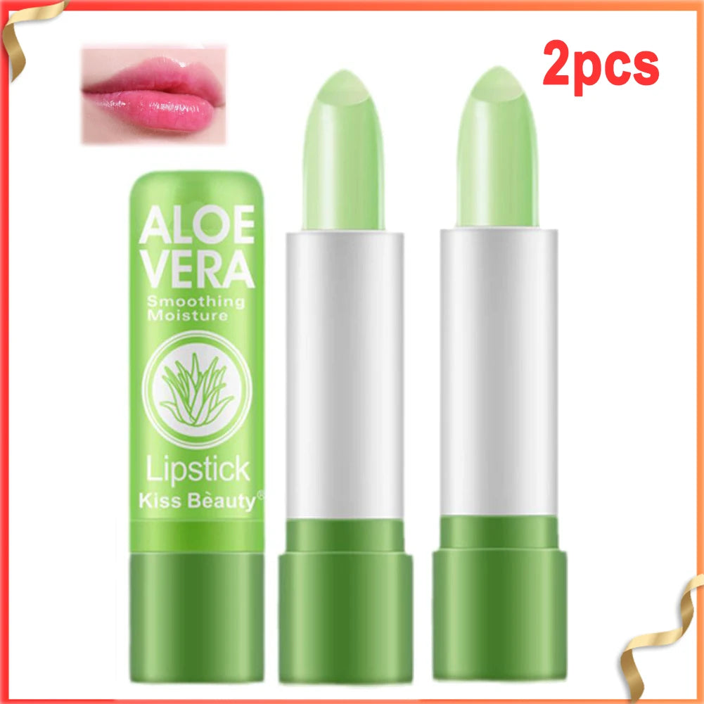 Rouge à lèvres à l'aloe vera changeant de couleur, baume à lèvres longue tenue, hydratant et activé par la température, soin nourrissant pour les lèvres résistant à la décoloration