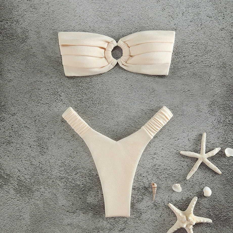 Micro bikini push-up, maillots de bain femme 2024, maillots de bain sexy, ensemble bikini brésilien, string, bikini uni