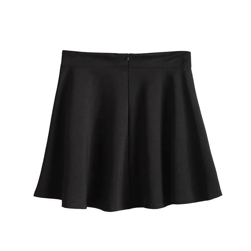 Nouvelle jupe plissée coréenne taille haute, fine et élastique, noire.