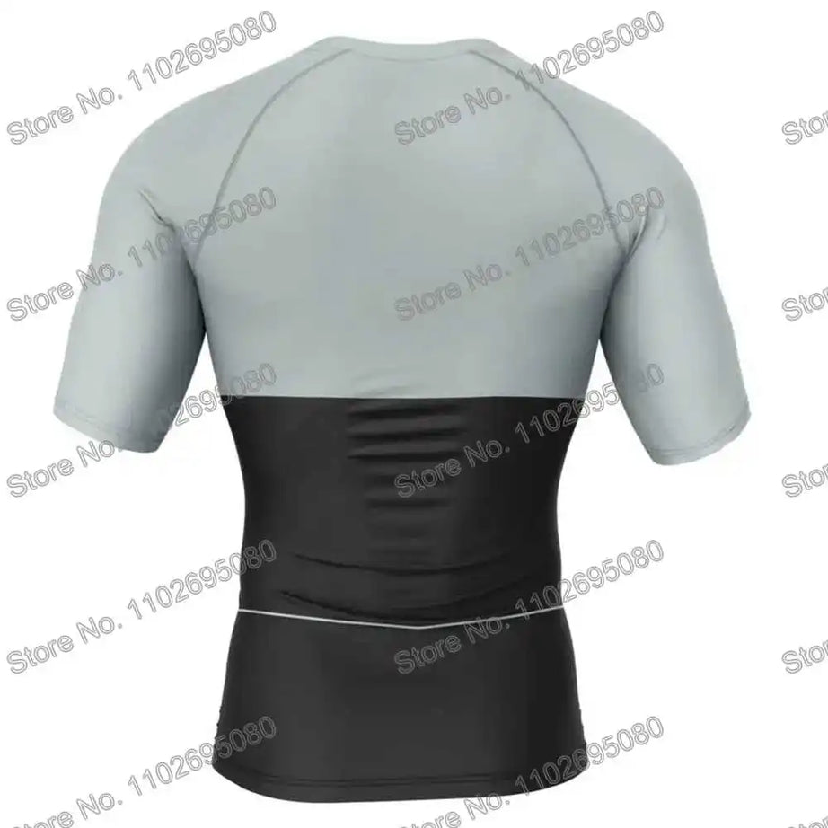 Vêtements de surf Invincible 4 BJJ MMA Rash Guard Homme Manches Courtes T-shirt de plongée Maillot de bain moulant Combinaison de plage d'été Femme GYM