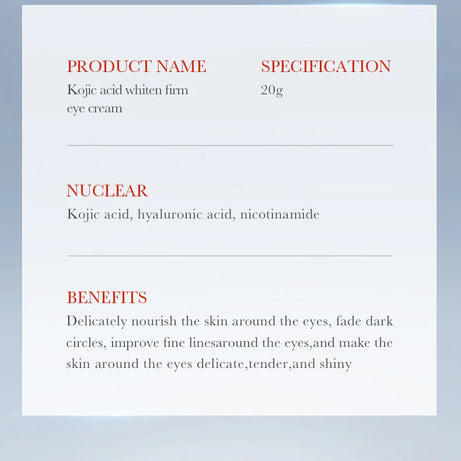 Crème contour des yeux SADOER à l'acide kojique et au rétinol : anti-cernes, atténue les poches, hydrate et raffermit le contour des yeux. Soin du regard.