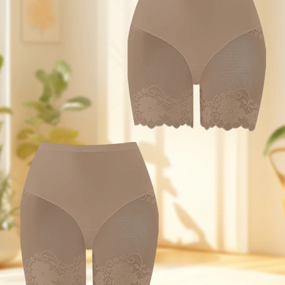 Lot de 2 culottes shorty transparentes pour femmes - Confortables, taille mi-haute, respirantes, ne roulent pas, idéales pour les soirées en amoureux et au quotidien