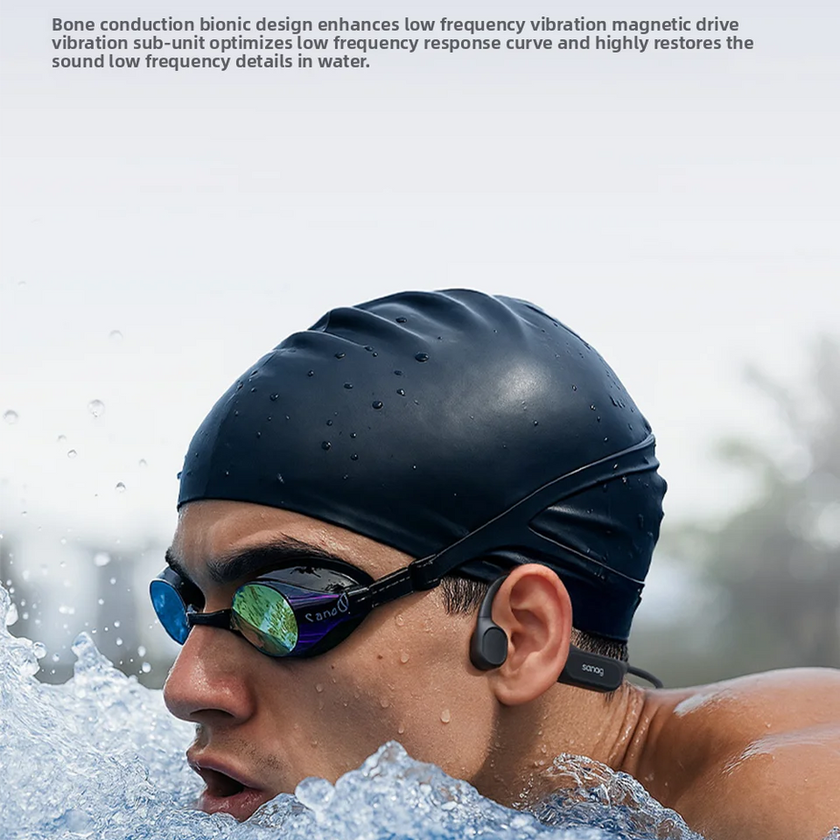 Écouteurs Bluetooth à conduction osseuse Sanag B33S, oreille ouverte, IPX8, pour la natation, mémoire de 32 Go, sans fil, compatibles MP3.
