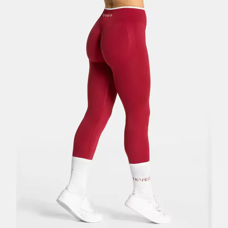 TEVEO Ignite Sculpt Leggings froncés sans coutures pour femme, pantalon de yoga, gainage des hanches, course à pied, sport, salle de gym, gamme Ignite Sculpt