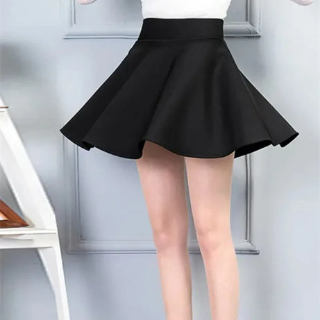 Nouvelle jupe plissée coréenne taille haute, fine et élastique, noire.