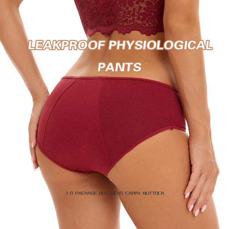 Lot de 3 culottes menstruelles pour femmes, anti-fuites, en coton, absorbantes, physiologiques, pour les règles.