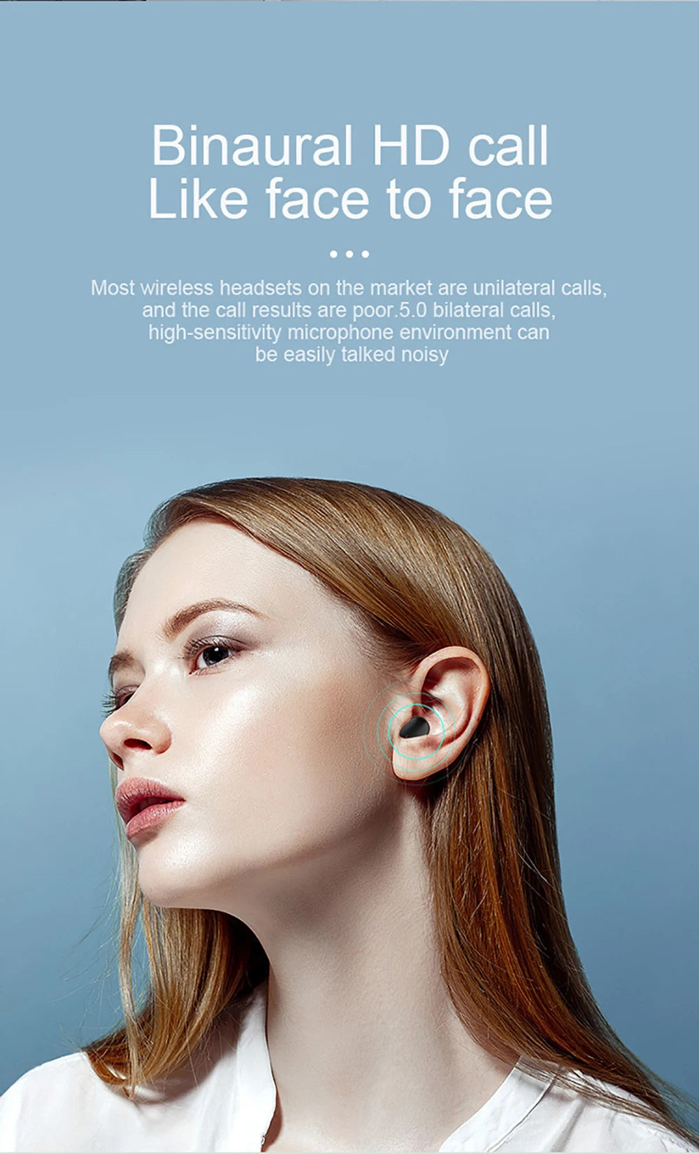 Écouteurs intra-auriculaires Bluetooth sans fil TWS A6S avec réduction de bruit et micro pour Huawei, Xiaomi et Redmi