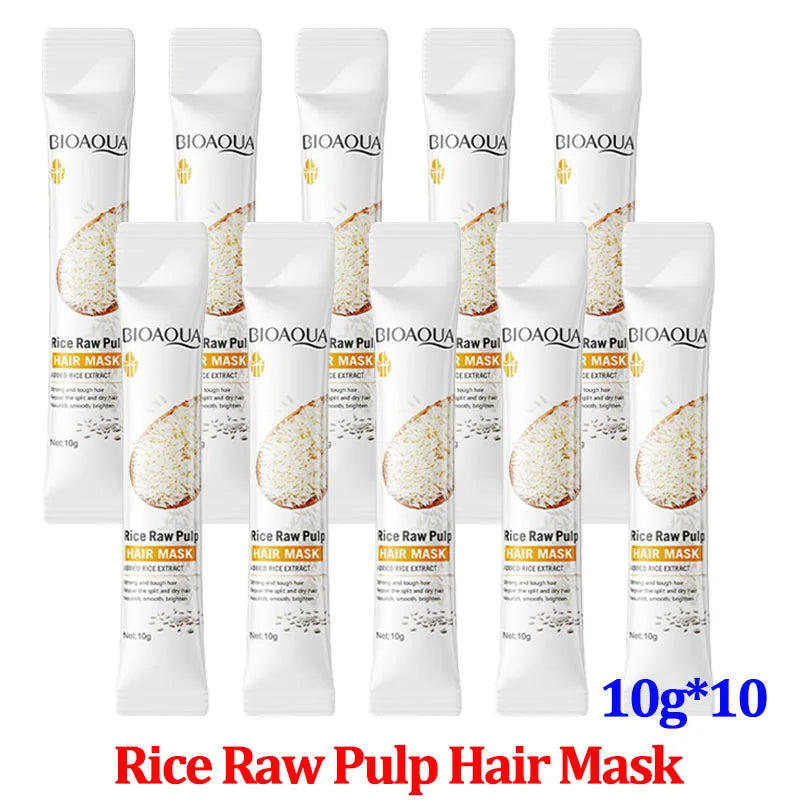 Masque capillaire magique à la kératine 10/30/50/100/400 g - Réparation en 5 secondes - Cheveux abîmés et frisés - Soin hydratant au riz - Doux, lisse et brillant