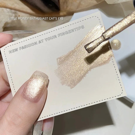 Vernis à ongles gel blanc effet œil de chat TC Flow Light (1 à 9 pièces) - Ultra brillant, semi-permanent, UV, effet miroir, aimant pour ongles