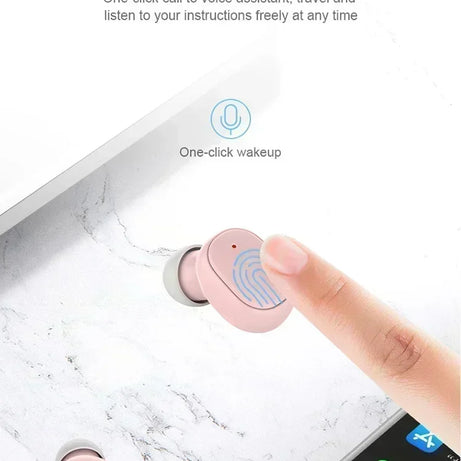 Écouteurs Bluetooth TWS sans fil avec microphone et réduction de bruit, compatibles avec les smartphones (modèle A6S).