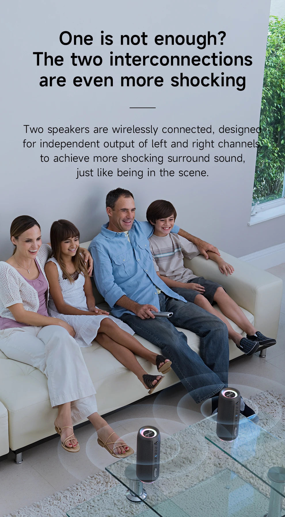 Enceinte Bluetooth haute puissance ZEALOT-S51PRO 40 W, basses stéréo 3D, portable et étanche IPX5, compatible TWS.