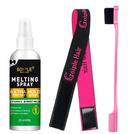 GOIPLE Lace Wig Melting Spray Toupee Adhesives Wig Frontal Closure Synthetic Hair Forehead Closure Glue with Styling Accessories