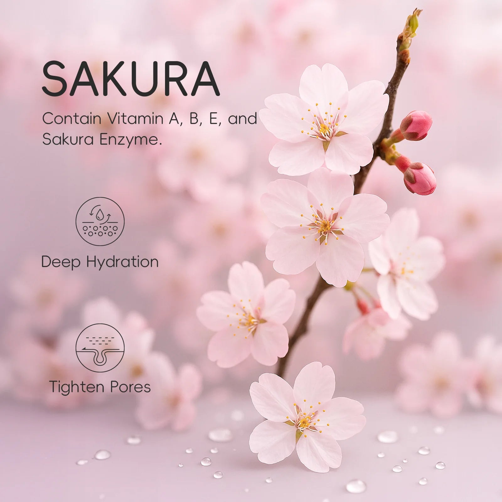 LAIKOU Sakura Eye Serum Roller Massage con ácido hialurónico para el cuidado de la piel, bolsas en los ojos, crema hidratante para ojeras 15 ml