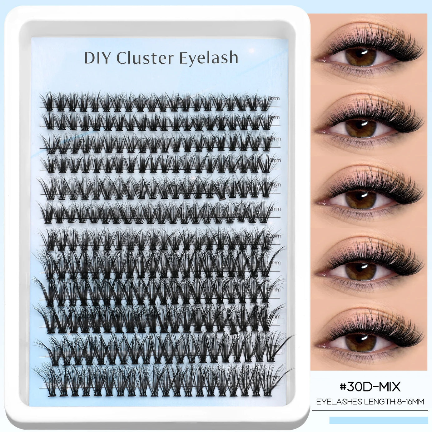 GROINNEYA Faux cils en vison, extensions de cils volumineuses, duveteuses et fines, maquillage pour les cils