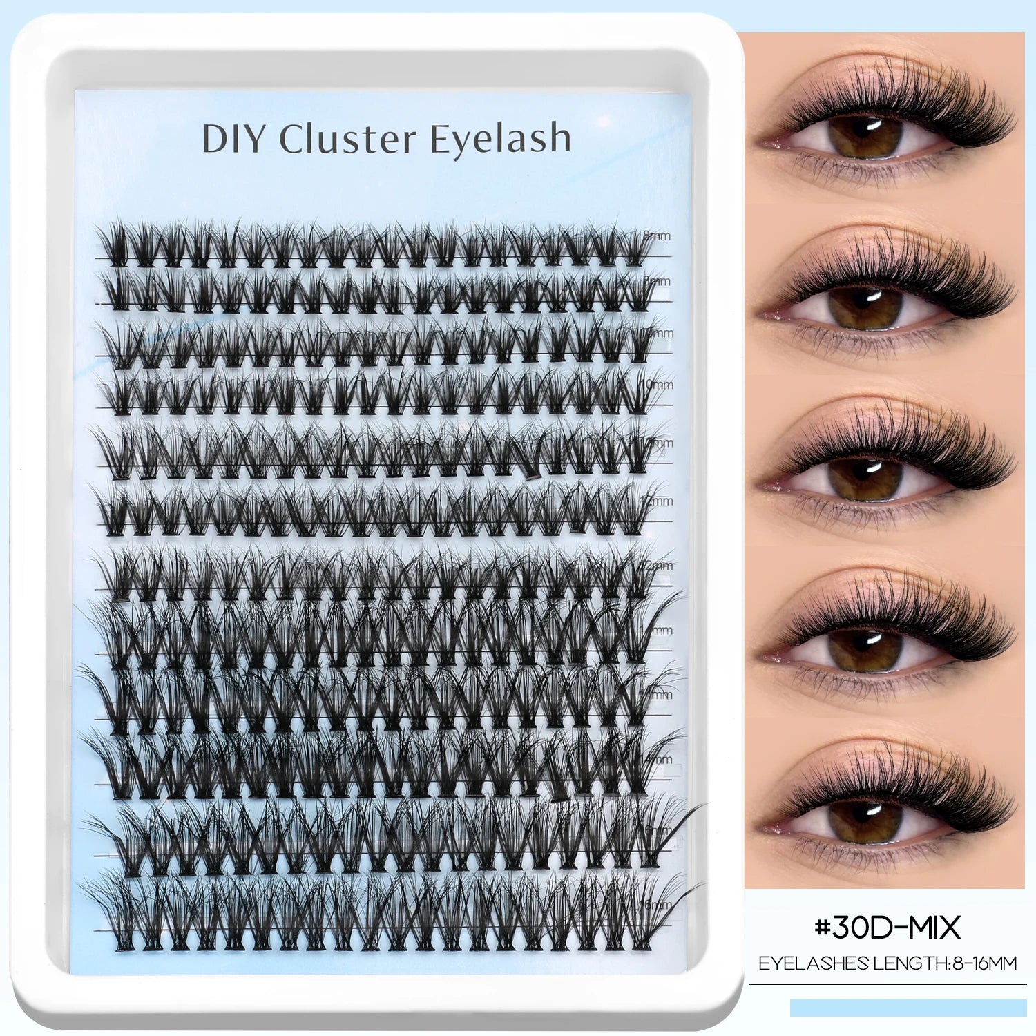 GROINNEYA Faux cils en vison, extensions de cils volumineuses, duveteuses et fines, maquillage pour les cils