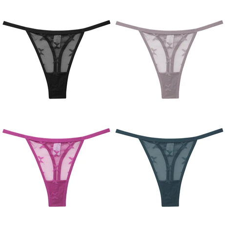Lot de 4 culottes bikini en dentelle pour femme, strings sexy, tailles S à XL, sous-vêtements confortables dos nageur, lingerie sexy 2022