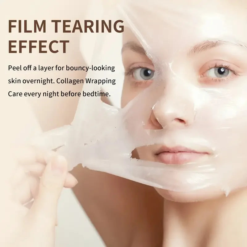 Masque peeling au collagène, Masque enveloppant au collagène et à la biotine jour et nuit, Hydratation intense, Crème masque de nuit.