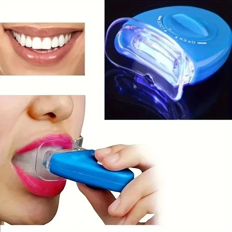 Blanchiment dentaire par LED, lumière bleue, lumière UV, blanchiment laser, lampe blanchissante, traitements dentaires personnalisés