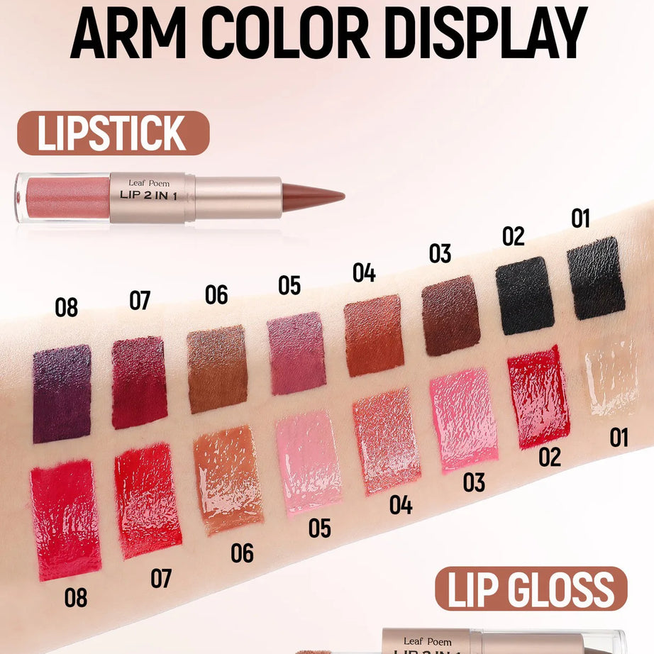 Crayon contour des lèvres noir et marron effilé, double embout miroir, effet repulpant, gloss cristal, maquillage pour des lèvres rouges sexy
