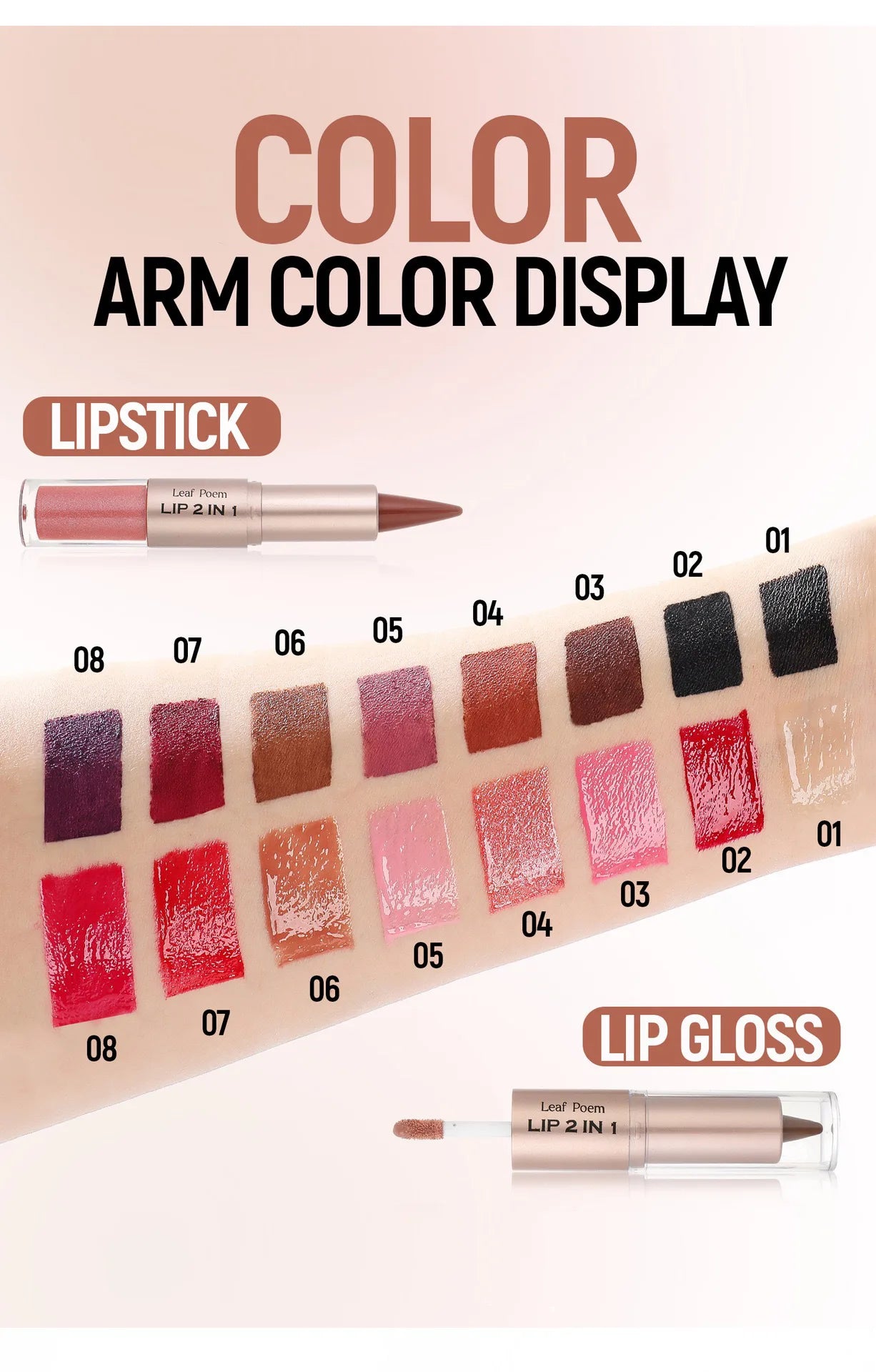 Crayon contour des lèvres noir et marron effilé, double embout miroir, effet repulpant, gloss cristal, maquillage pour des lèvres rouges sexy