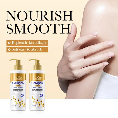 Lotion corporelle au collagène pour raffermir et hydrater la peau - Soin hydratant intense anti-âge pour peaux sèches et relâchées, nourrissante 300 g/pièce