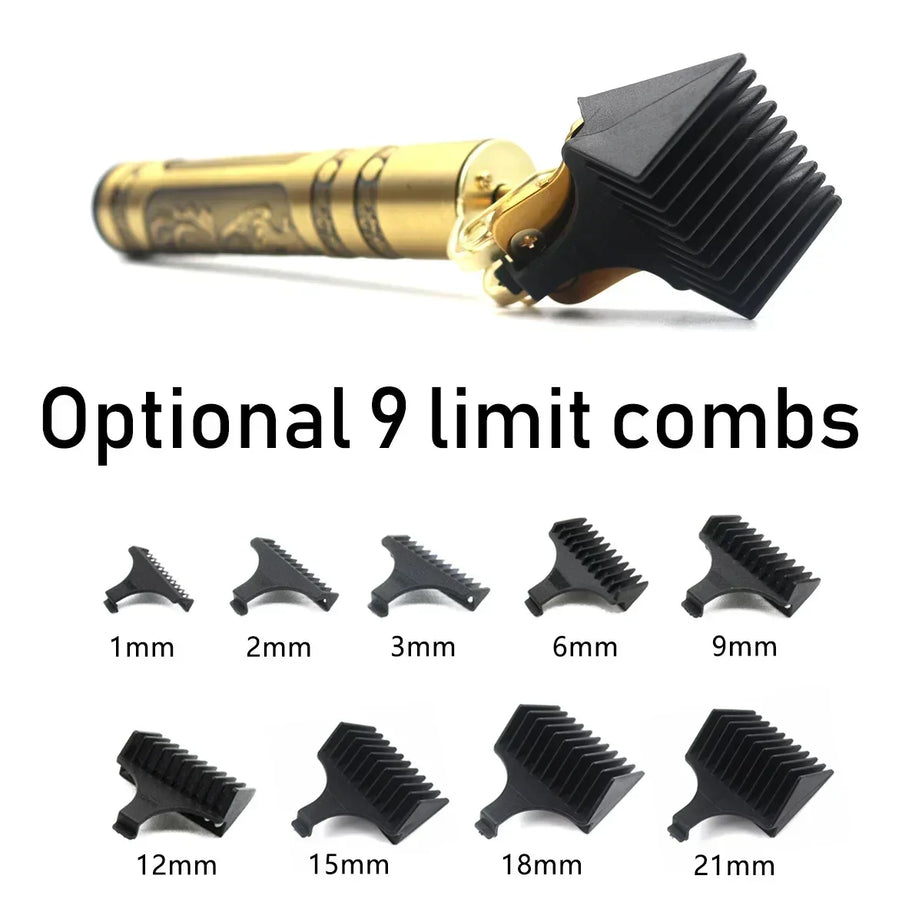 Tondeuse à cheveux professionnelle T9, corps en métal, tondeuse à barbe pour hommes, lame en acier inoxydable, tondeuse à cheveux et à barbe