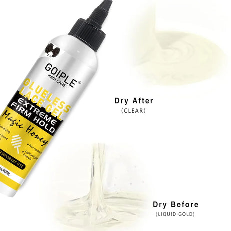GOIPLE Gel pour perruque lavable sans colle, 59 ml, tenue extrême, séchage rapide, formule naturelle, adhésif pour usage temporaire