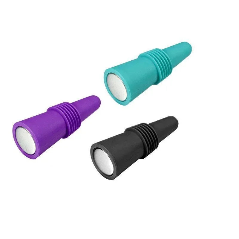 Lot de 1 bouchon en silicone pour bouteilles de vin et autres boissons, étanche, réutilisable.