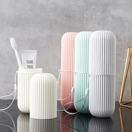 Étui de rangement portable pour brosse à dents et dentifrice, idéal pour les voyages et le camping. Protège votre brosse à dents et votre dentifrice de la saleté et des dommages.