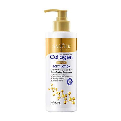 Lotion corporelle au collagène pour raffermir et hydrater la peau - Soin hydratant intense anti-âge pour peaux sèches et relâchées, nourrissante 300 g/pièce