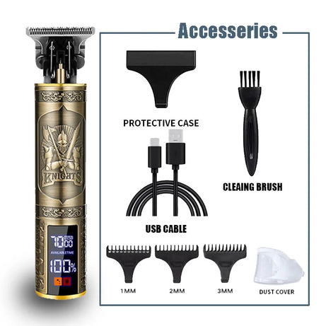 New！T9 Electric Hair Trimmer/Accessories | USB Professional Shaver | 0mm Bald Fade Cutting Machine Portable for Men Home Haircut