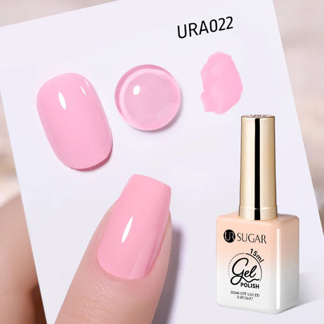 Vernis gel semi-permanent UR SUGAR 15 ml, couleur blanc laiteux translucide, effet gelée, UV, semi-permanent, pour nail art, à dissoudre. Dernière tendance.