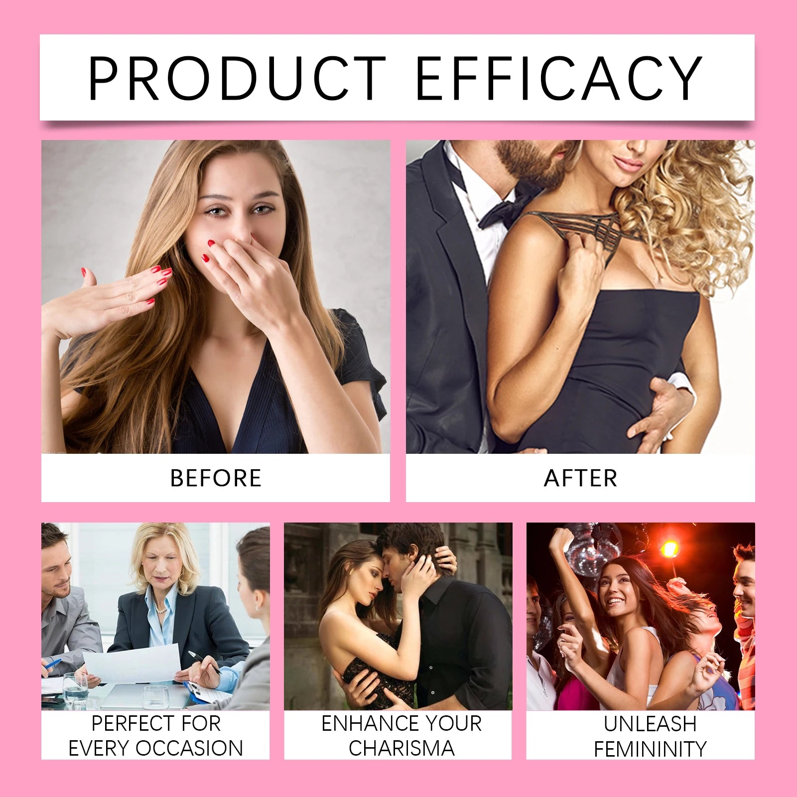 Nouveau parfum aux phéromones de haute qualité, au charme envoûtant et à la fragrance longue durée, attirant hommes et femmes, et séduisant fortement le sexe opposé.