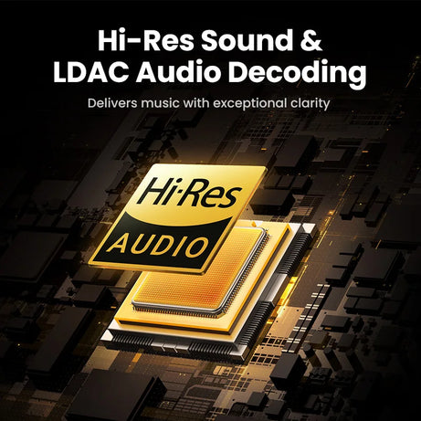Écouteurs sans fil Bluetooth UGREEN Max5c avec réduction de bruit active ANC 43 dB, audio spatial haute résolution LDAC 75 Hz.