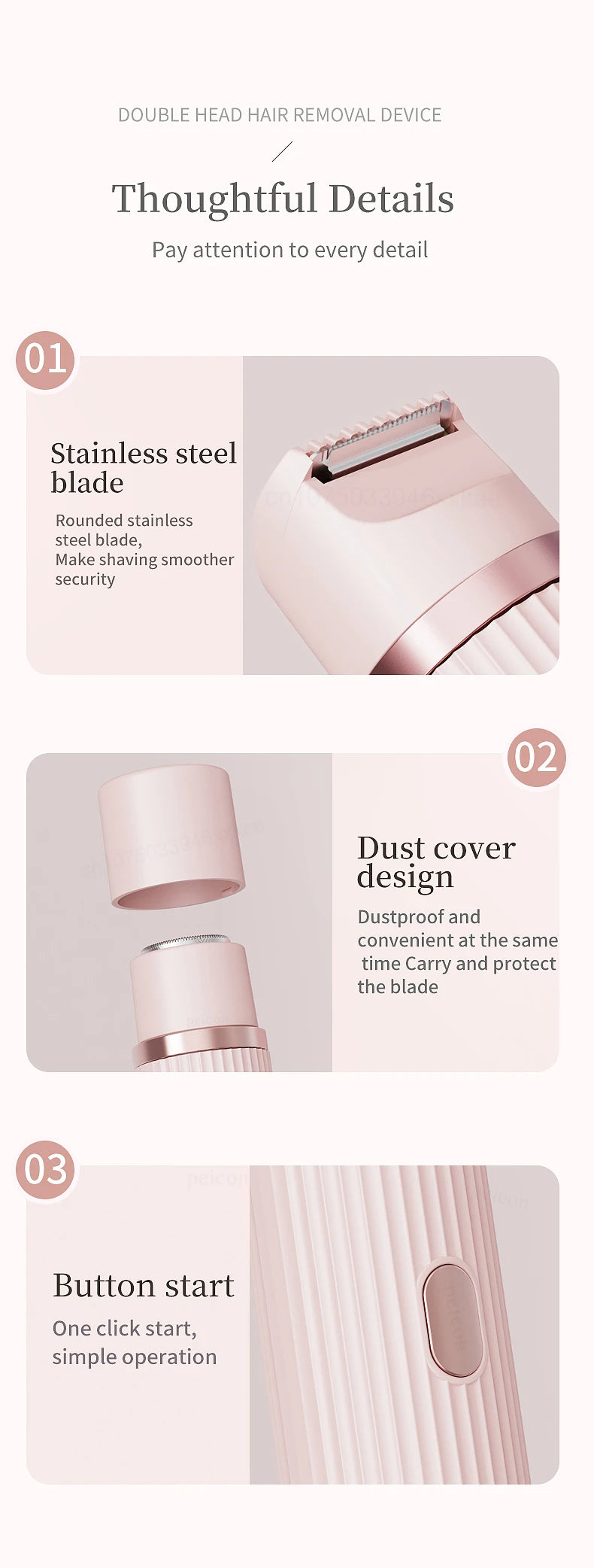Rasoir électrique pour femme, tondeuse bikini, épilateur corporel, rasoir électrique pour l'épilation du maillot, des aisselles, des jambes et du visage