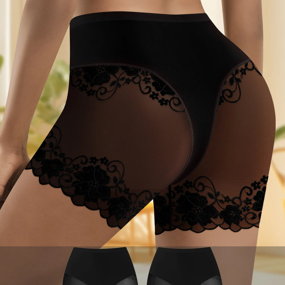 Lot de 2 culottes shorty transparentes pour femmes - Confortables, taille mi-haute, respirantes, ne roulent pas, idéales pour les soirées en amoureux et au quotidien