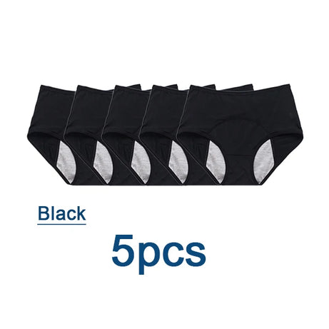 Lot de 5 culottes menstruelles anti-fuites pour femmes, sous-vêtements menstruels sexy, culottes physiologiques imperméables et coupe menstruelle.