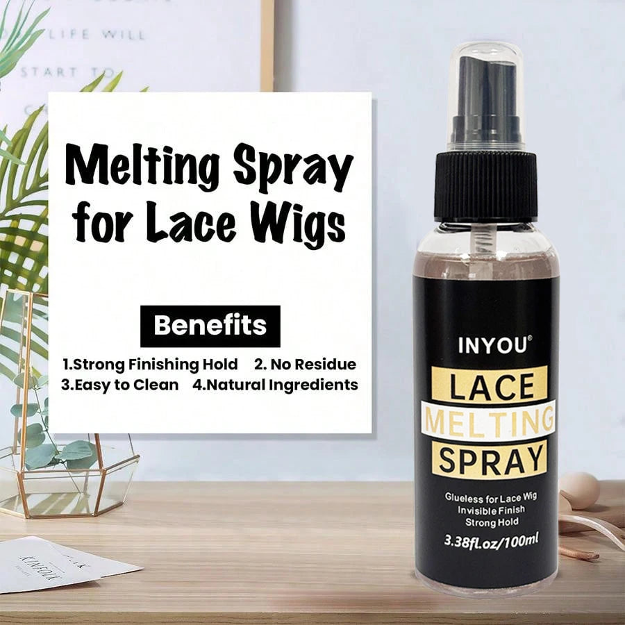 Spray fixateur pour perruques Lace Front 100 ml, effet fondant et naturel. Colle forte effet fondu.
