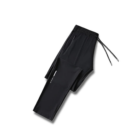 Pantalon en soie glacée de haute qualité pour homme, coupe slim décontractée, idéal pour l'été. Grande élasticité, séchage rapide, parfait pour la course et les activités de plein air.